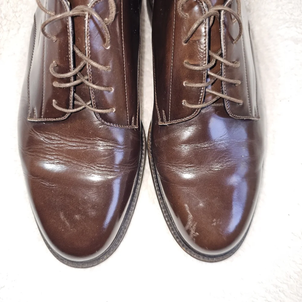 Cole Haan Mens 11 Shoes Calhoun Dress Oxford Split Toe Brown Burgundy Leather‎
